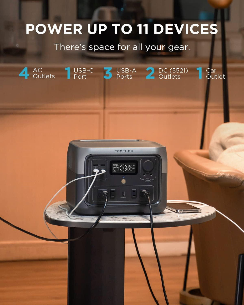 EcoFlow RIVER 2 Max Portable Power Station 512Wh Capacity.Solar Generator.1000W AC Output for Outdoor Camping.Home Backup.Emergency.RV.off-Grid
