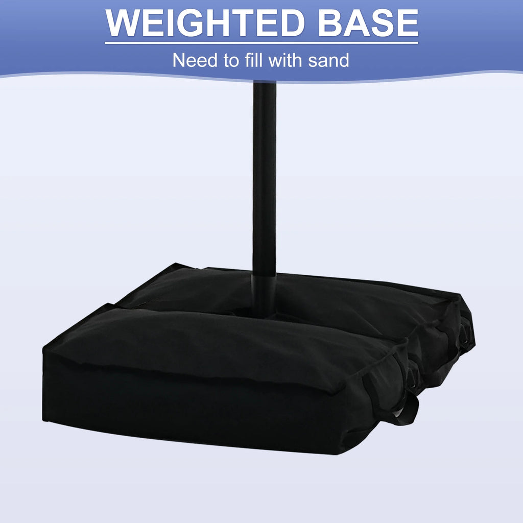 Autlaycil 10 ft Cantilever Offset Outdoor Patio Umbrella with Base Stand Rotate and Tilt, Blue