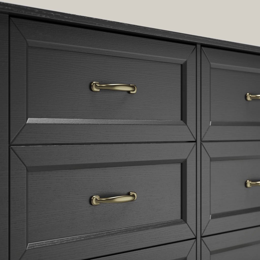 White Dresser, Lofka 6 Drawer Dresser for Bedroom, Chests of Drawers for Living Room, White Brown