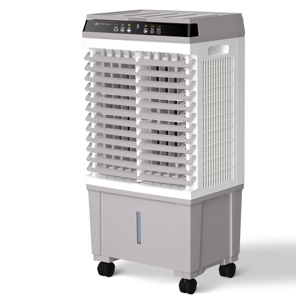 Nordic Hygge 1800 CFM 3 Speed Portable Evaporative Air Cooler Fan Humidifier Indoor/Outdoor up to 1000 Sq. Ft., White