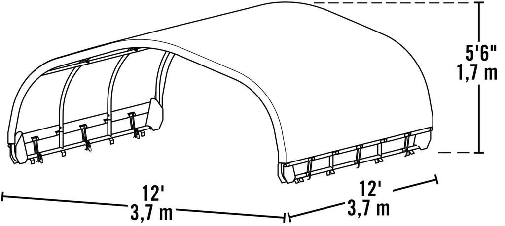 ShelterLogic 12' x 12' Corral Shelter and Livestock Shade Waterproof and UV Treated Universal Cover for Horses, Goats, and Other Livestock (Corral Panels Not Included)