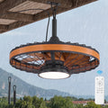 Zardon 20" Outdoor Ceiling Fan with Light and Remote, 7 Blades Caged Waterproof Gazebo Fan for Patio, Porch, Pergola Canopy, App Control