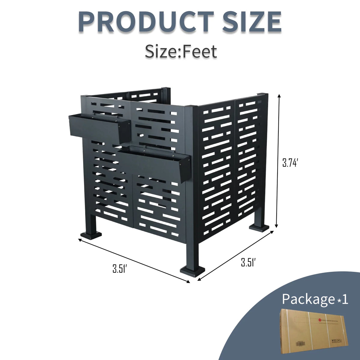 Metal AC Unit Privacy Fence Cover Panel - Outdoor Air Conditioner Hide Fence for Concealing HVAC Units