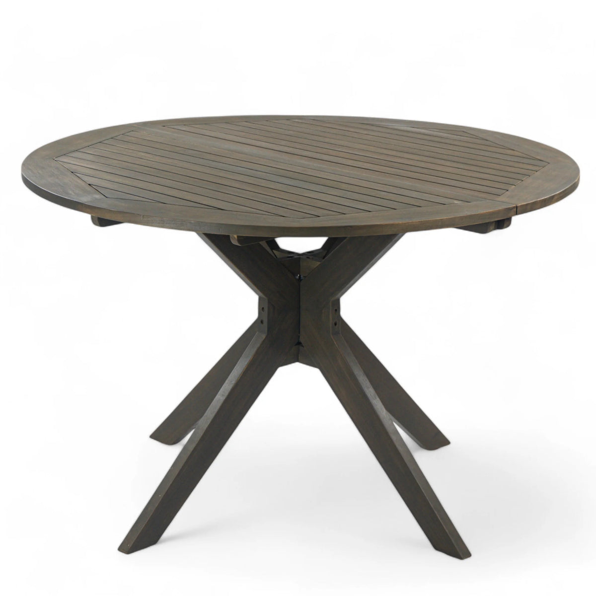 GDF Studio Brigitte Outdoor Round Acacia Wood Dining Table, Teak