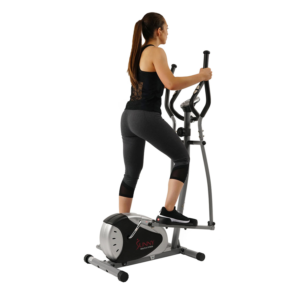 Sunny Health & Fitness SF-E905 Magnetic Elliptical Bike Elliptical Machine w/ LCD Monitor and Heart Rate Monitoring