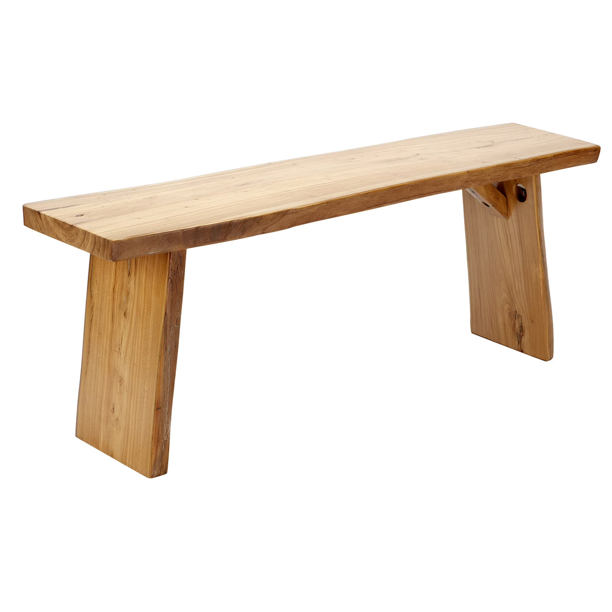WILK Live Edge Wooden Dining Bench, Construction Farmhouse Kitchen Bench with Natural Wood for Home and Kitchen,Entryway Solid Wood Bench for  Dining Room,Living Room and Outdoor (63'' Long, Elm)