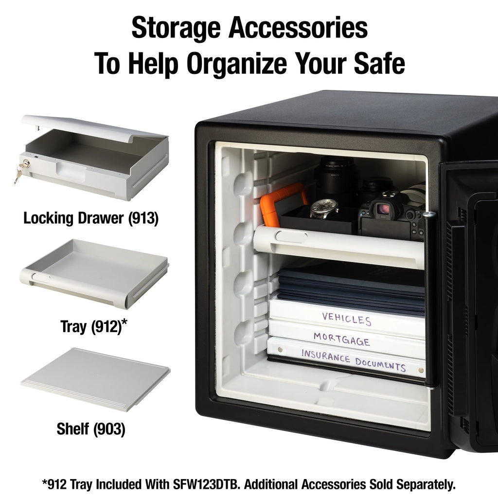 SentrySafe SFW123DTB Fire-Resistant and Water-Resistant Safe with Combination Lock, 1.23 cu. ft.