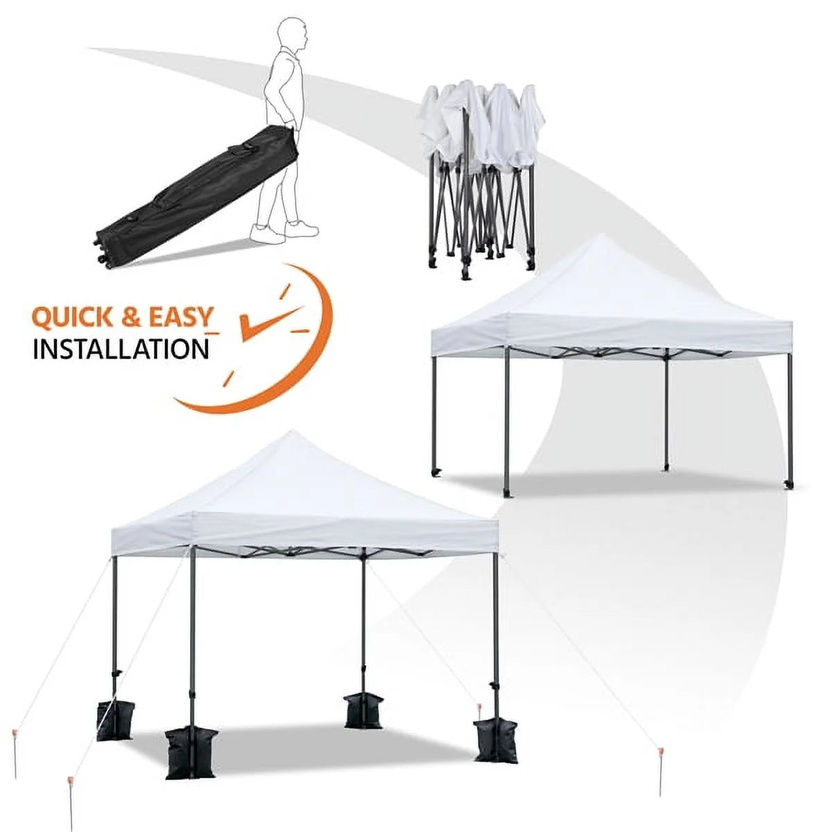 Alden Design Adjustable 10' x 10' Commercial Pop-up Canopy with Wheeled Carry Bag, Blue