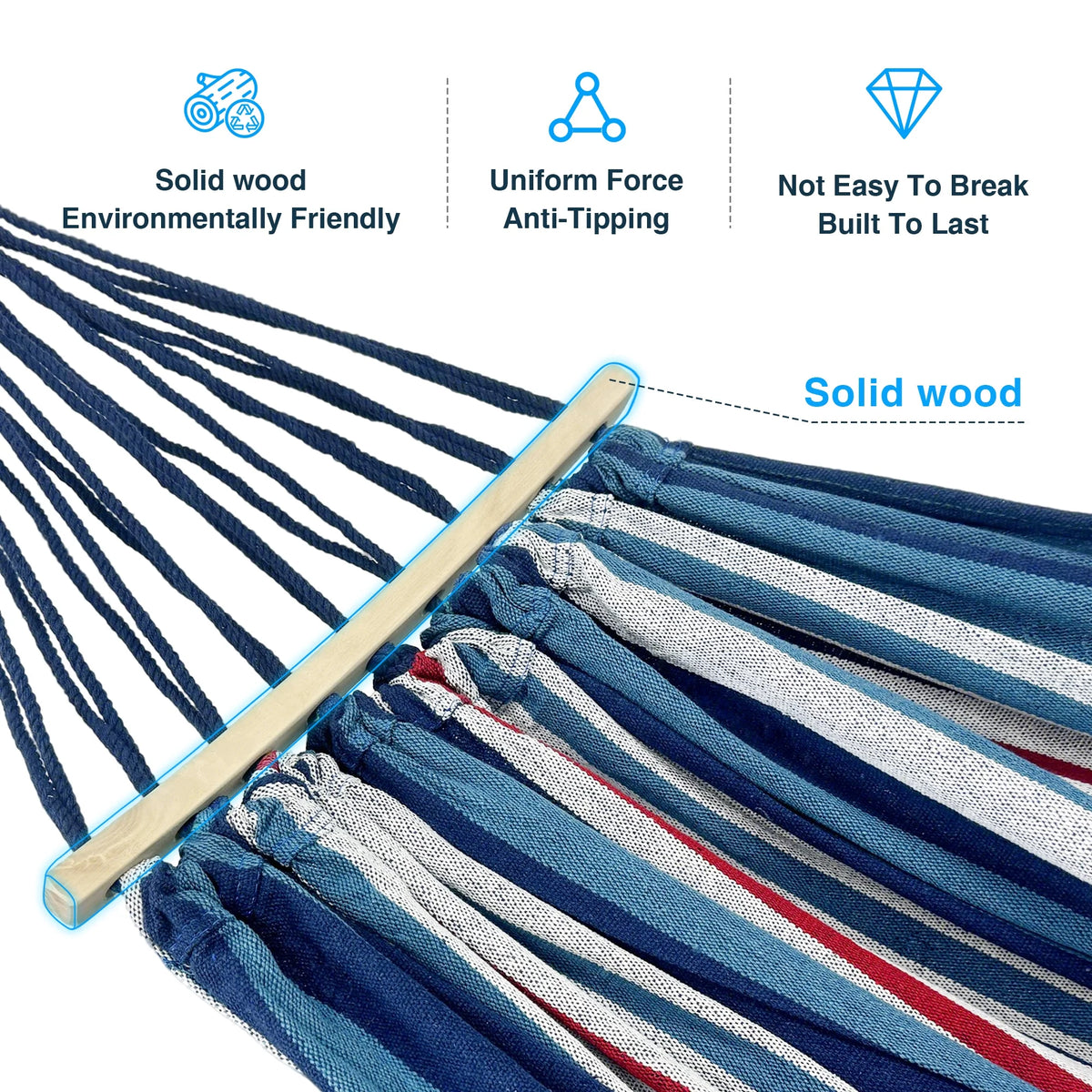 KEESTP Comfortable 2 Person Hammock with Stand,Portable Detachable Brazilian Hammock,450lb Capacity - Tropical