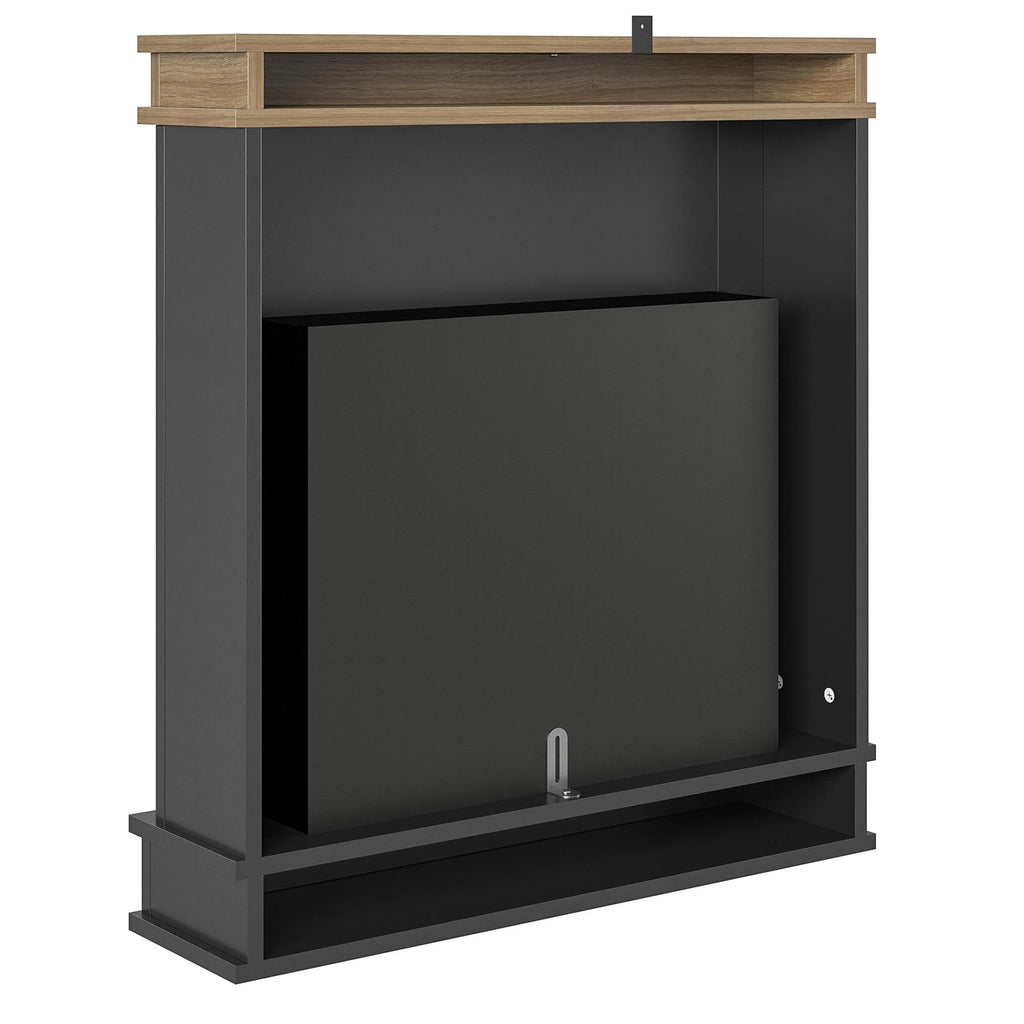 Mateo Electric Fireplace with Mantel and Touchscreen Display, Ivory Oak with Rustic Mantel