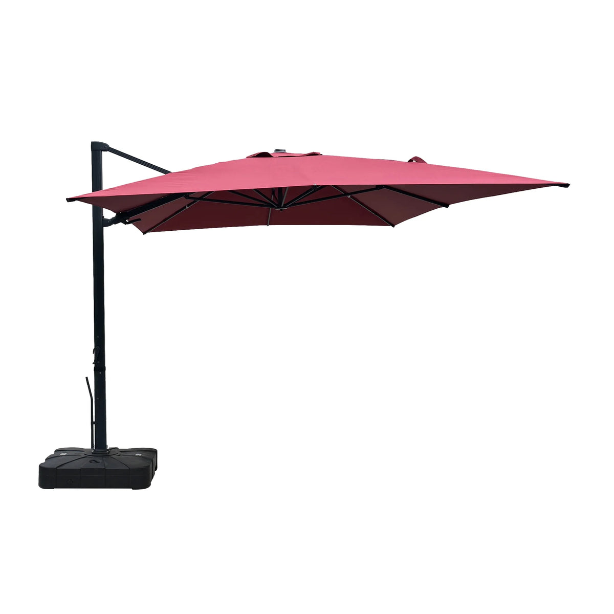 Boyel Living 10 x 13 FT Cantilever Patio Umbrella, Outdoor Rectangle Offset Umbrella with 360°Rotation, Heavy Duty Patio Hanging Umbrella with Base for Garden Pool Backyard, Navy Blue