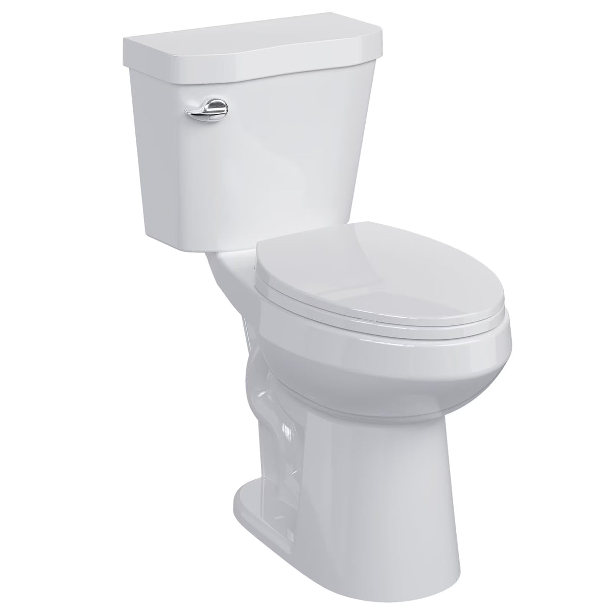 TROPOW Toilet, Two-Piece Toilet, ADA Toilet with Dual Flush, Elongated Toilets for Bathrooms with Soft Close Seat, Universal Height,White