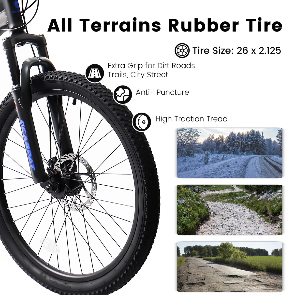 Aukfa 26" Mountain Bikes, 21-Speed Full Suspension Men Women Trail City Mountain Bike,Blue