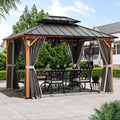 FONA 10'x12' Hard Top Gazebo W/ Solar LED light