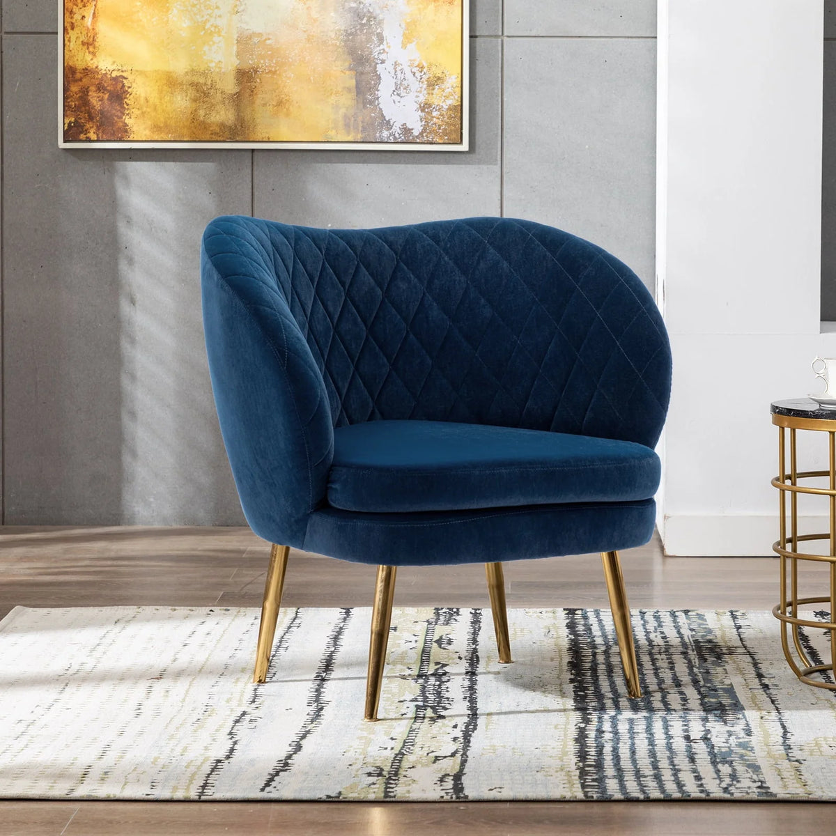 Duhome Accent Chair Single Sofa with Arm Velvet Blue 1 Pcs