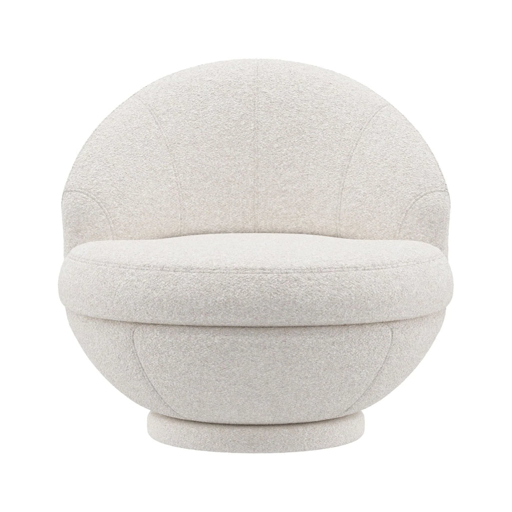 Hillsdale Boulder Upholstered Swivel Storage Chair, Ash White