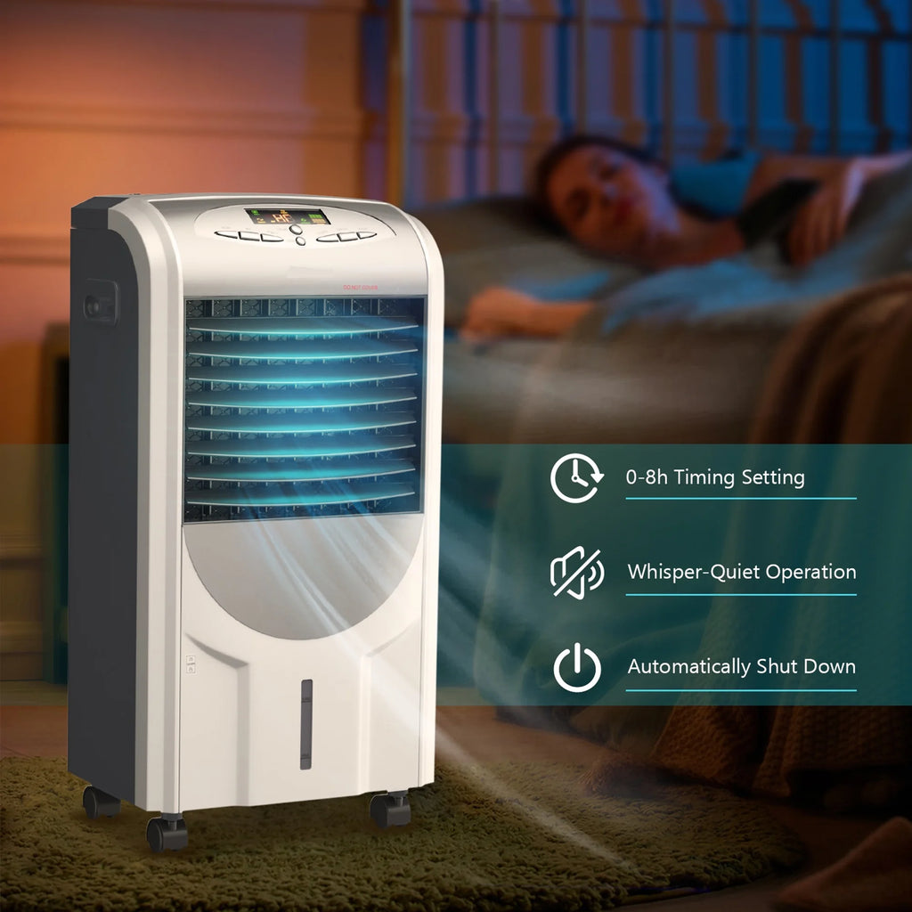 Giantex Air Cooler and Heater, 5-in-1 Portable Bladeless Quiet Evaporative Air Cooler Fan Humidifier w/Anion Function, 8H Timer for Home, Office