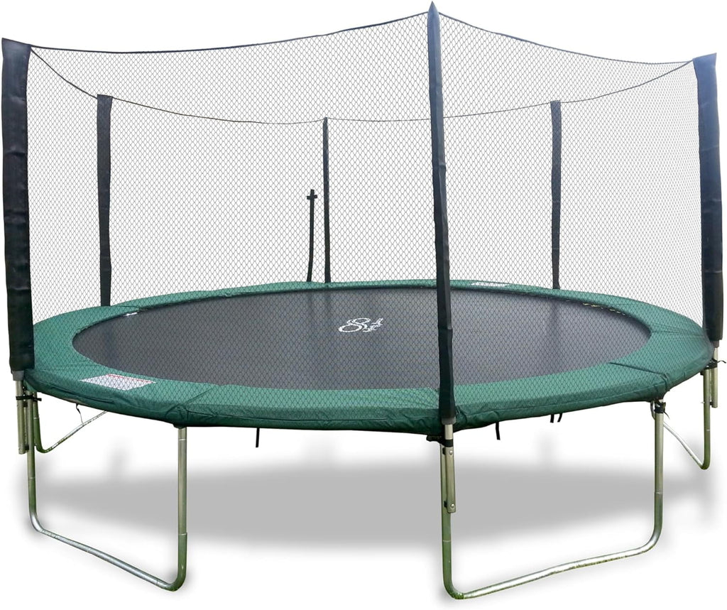 Galactic Xtreme 10x17 FT Outdoor Rectangle Trampoline with Net Enclosure 750Lbs Heavy Weight Jumping Capacity - Outdoor Gymnastics Trampolines for Adults and Kids