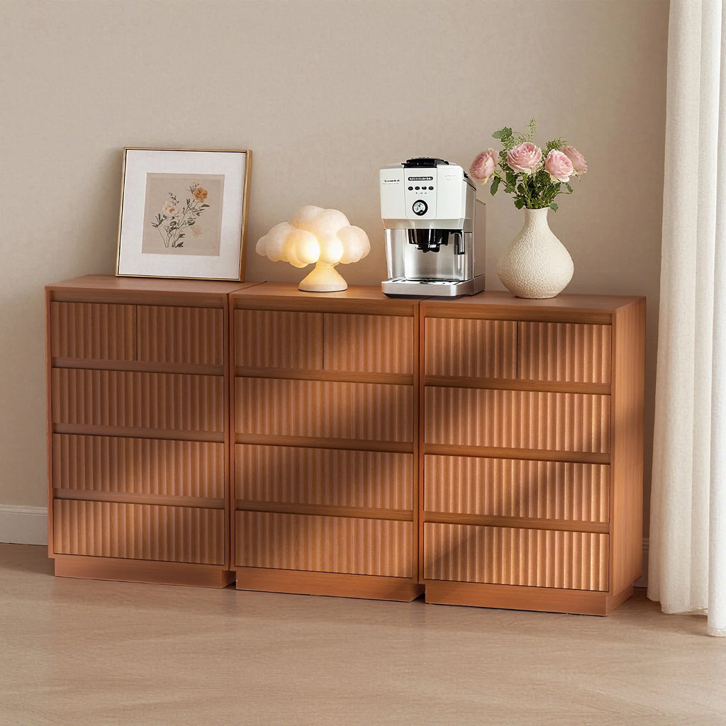 Wood Dresser, 6 Drawer Dresser for Bedroom, Modern Chest of Drawers with Deep Drawers Waterproof Living Room, Hallway, Entryway