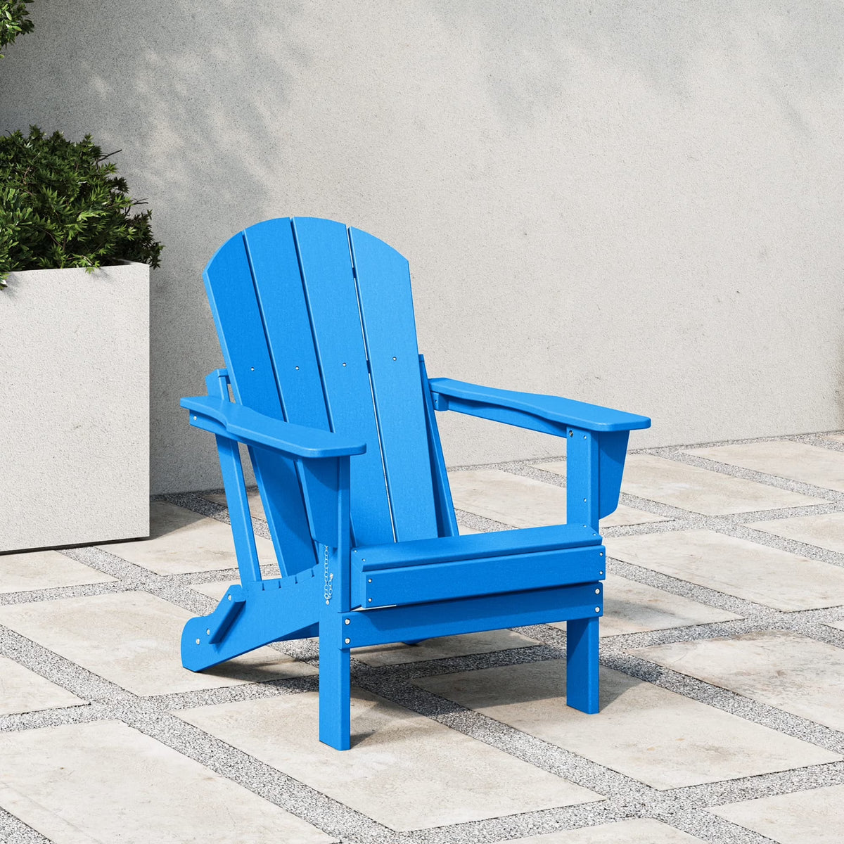 Westintrends Outdoor Folding HDPE Adirondack Chair, Patio Seat, Weather Resistant, Dark Brown