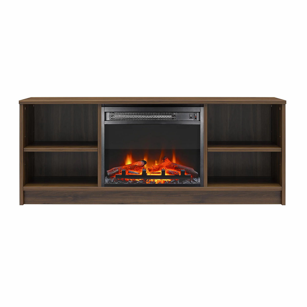 Mainstays Fireplace TV Stand, for TVs up to 55", Black Oak