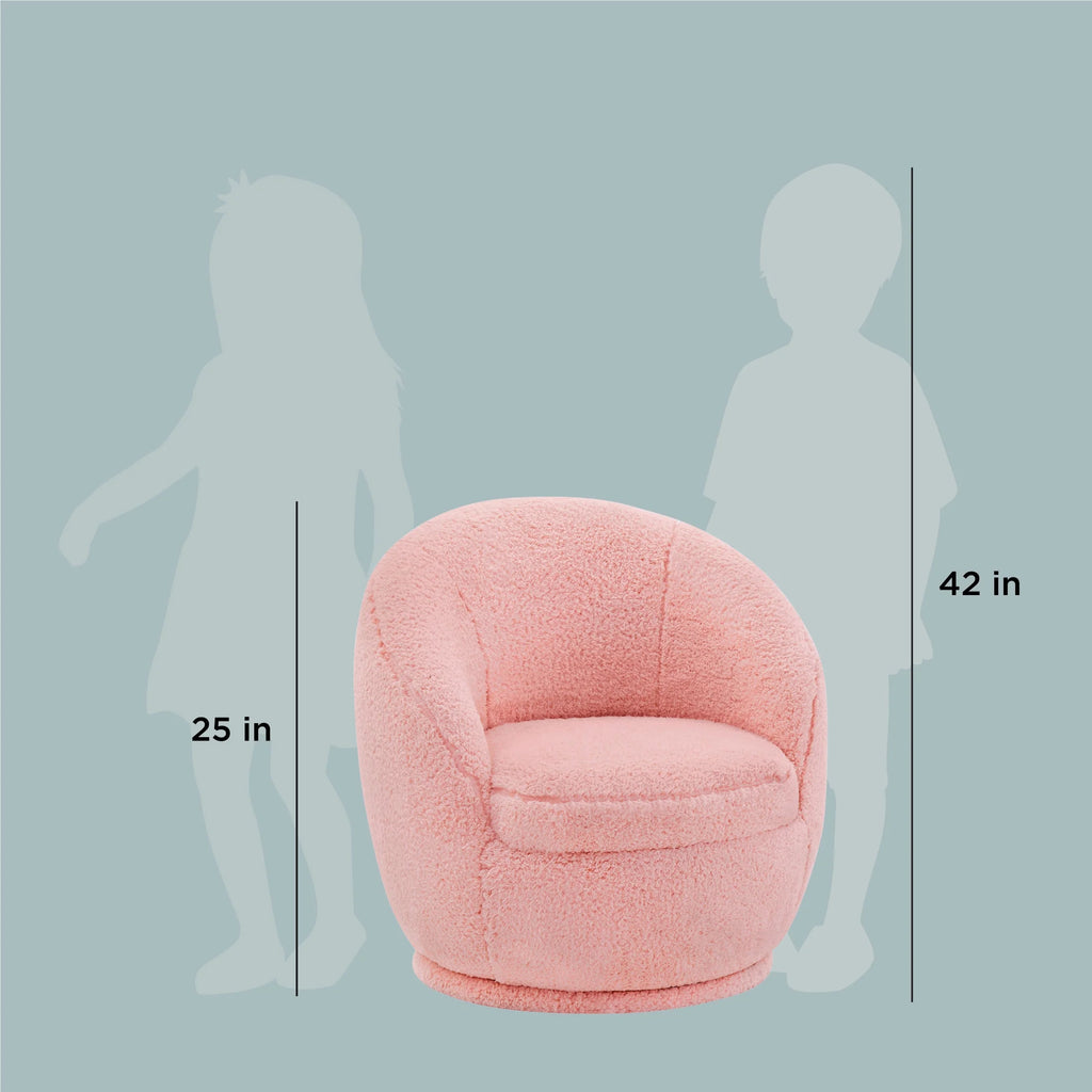 Better Homes & Gardens Mira Kids Swivel Chair, Cream Faux Shearling