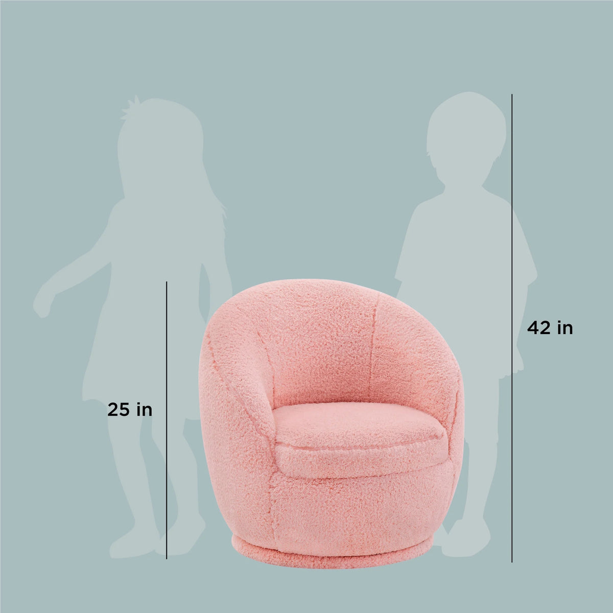 Better Homes & Gardens Mira Kids Swivel Chair, Cream Faux Shearling