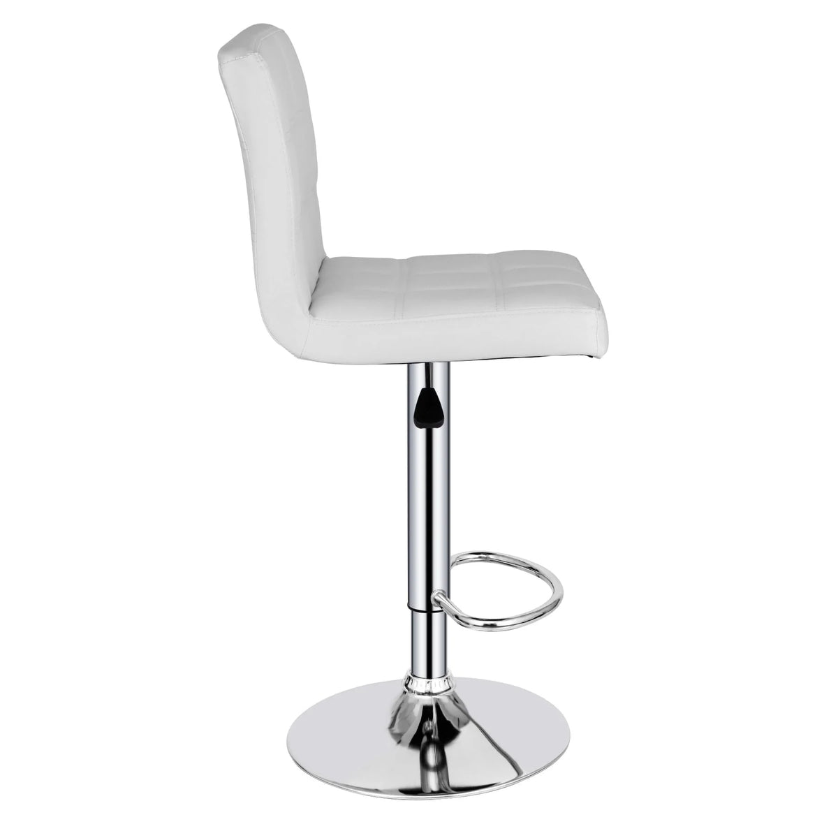 ZenSports Set of 2 Height Adjustable Swivel Bar Stool PU Leather Kitchen Counter Stool W/Back, White