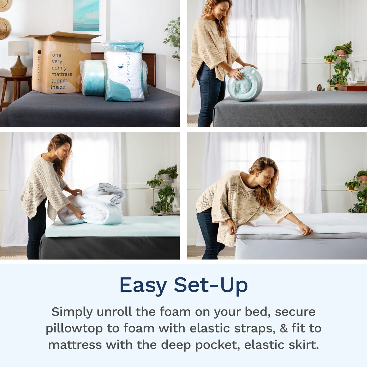 Viscosoft Hybrid Lux Dual Layer Mattress Topper - Twin Size 4 Inch - CertiPUR-US Certified Gel Memory Foam