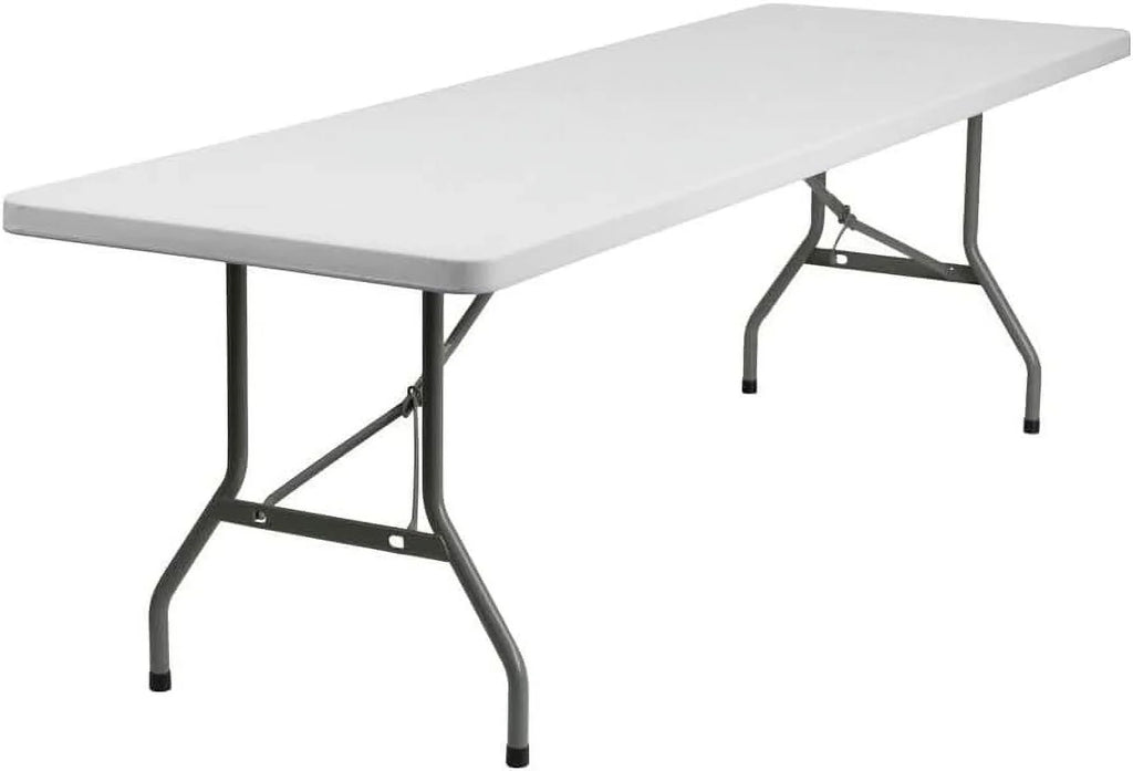 Amazing for less 8ft Folding Table White Plastic Portable Long Foldable Tables Indoor Outdoor Party Picnic Camping Fold Table 8 Foot (4ft, 6ft, 8ft)