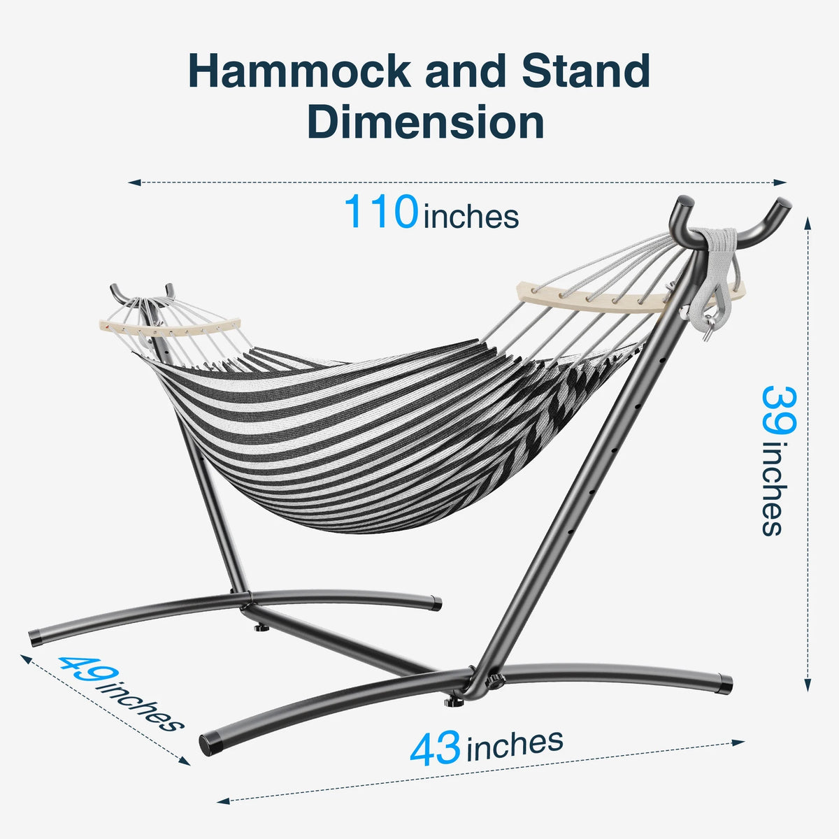 KEESTP Comfortable 2 Person Hammock with Stand,Portable Detachable Brazilian Hammock,450lb Capacity - Tropical