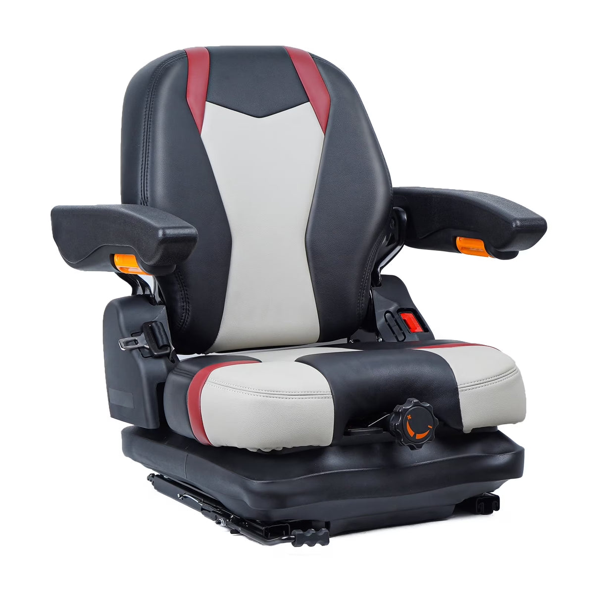 TICSEA Low Profile Suspension Tractor Seat, Adjustable Backrest & Slide Rails
