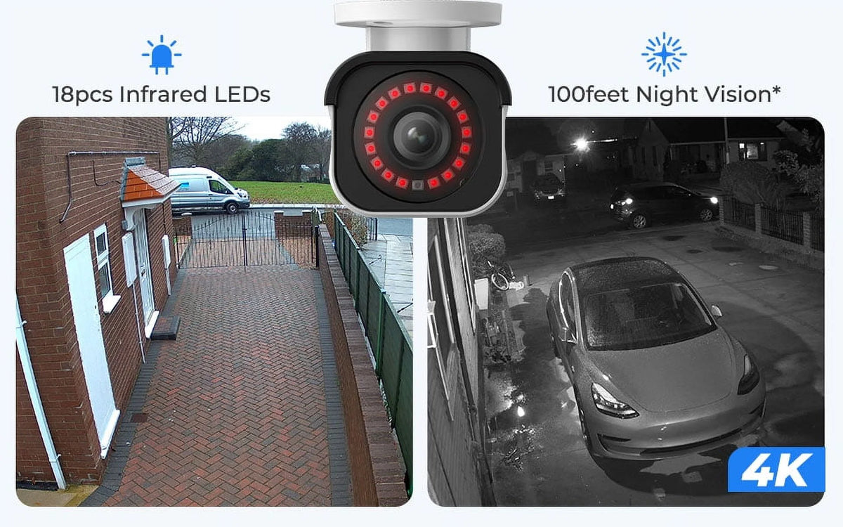 Reolink 4K 8CH Outdoor PoE Camera System,4Pcs 8MP Video Security Camera Smart Person/Vehicle Motion Detection,24/7 Recording