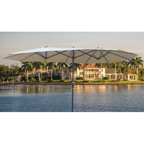 15x9Ft Rectangular Double-Sided Patio Umbrella,Market Table Canopy Waterproof Twin Umbrella with Wind Vents,Garden Extra Large Umbrella with Crank Handle,for Garden Deck Backyard Pool Outside Deck