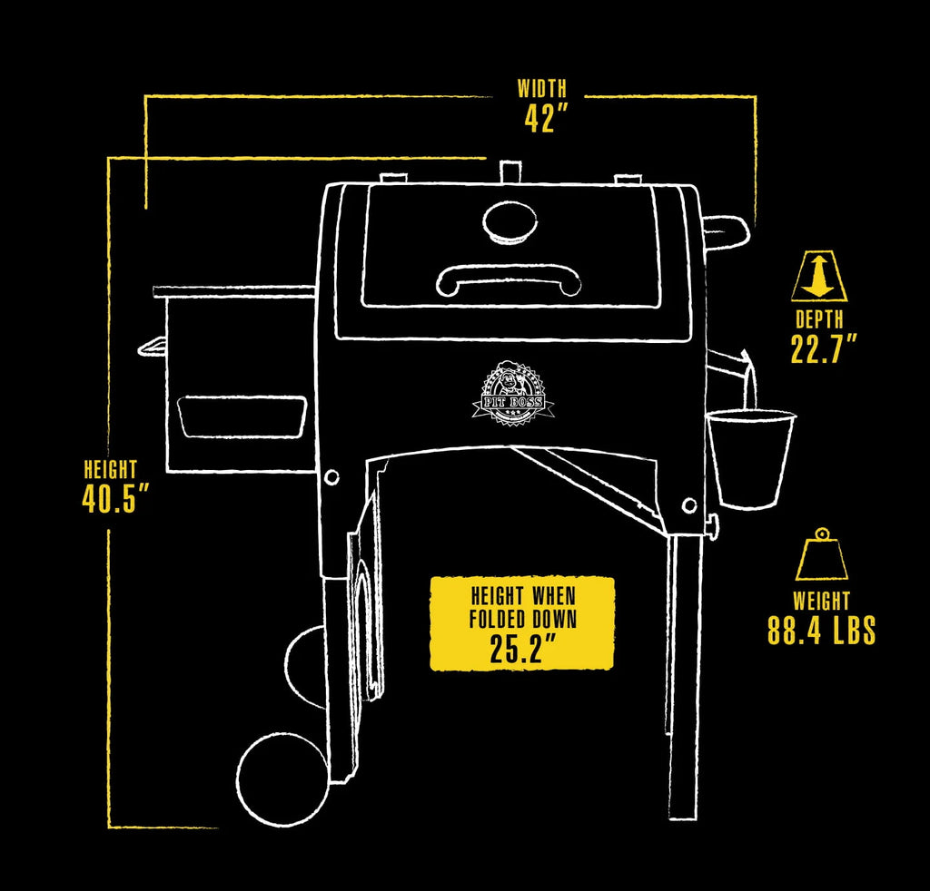 Pit Boss 340 Sq. in. Portable Tailgate, Camp Pellet Grill with Folding Legs