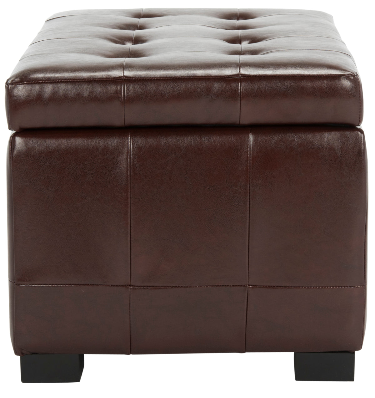 SAFAVIEH Small Manhattan Rustic Tufted Storage Bench, Brown