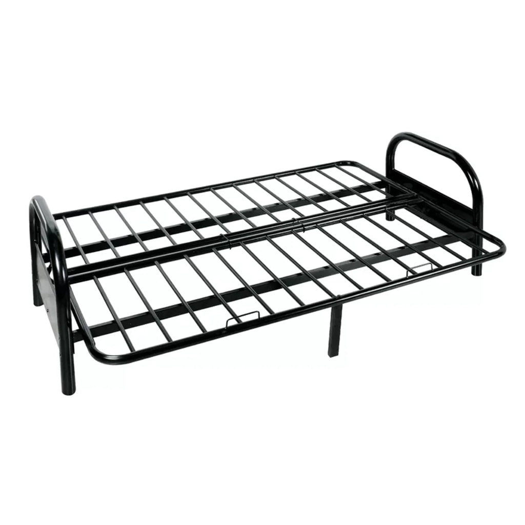 Aukfa 77" Futon Frame Metal Futon Full Size Sofa Bed, Space Save, Black