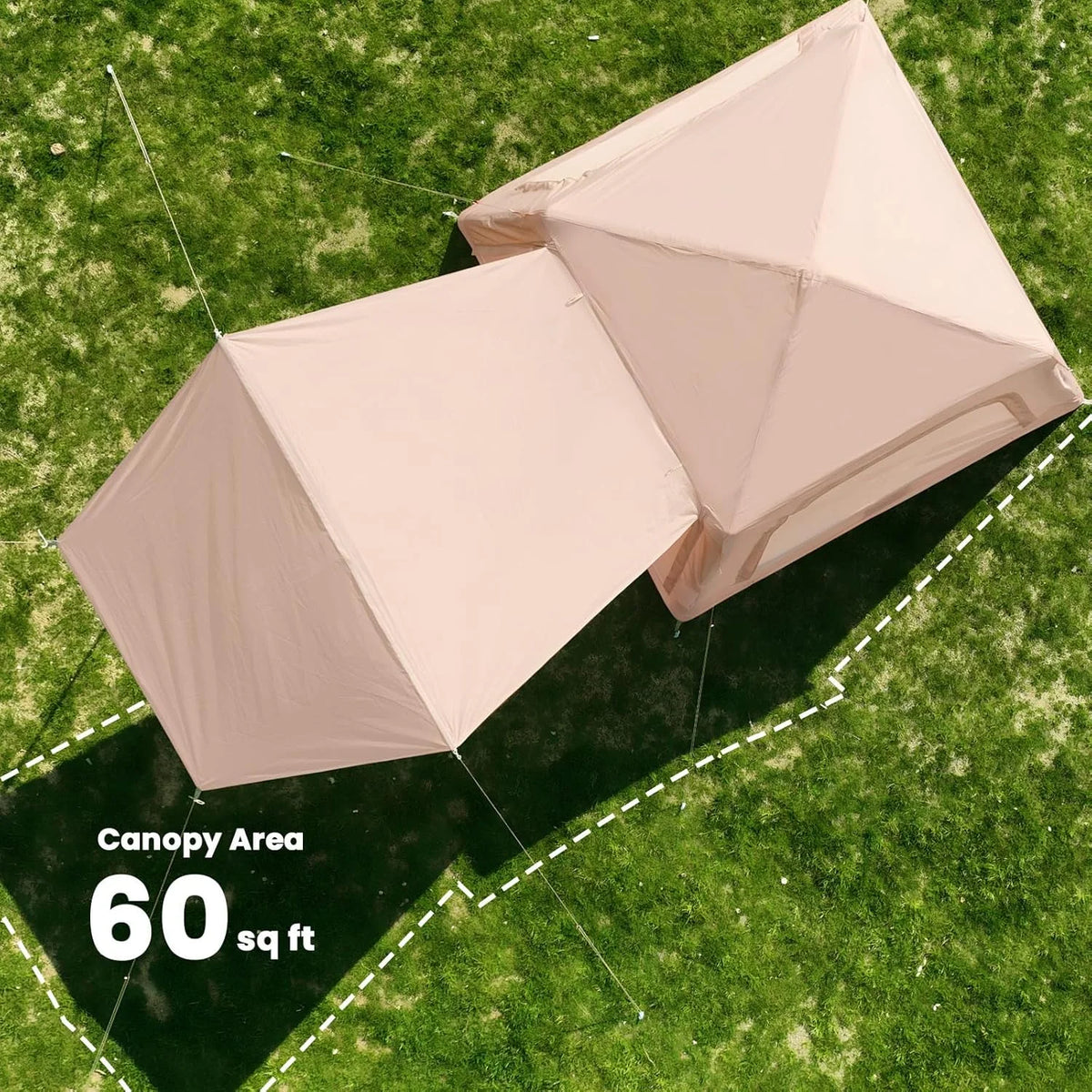 Inflatable Tents for Camping, Blow Up Tent with Canopy, Easy Setup Inflatable Camping Tent with Stove Jack, Waterproof Oxford Air Glamping Tents for Camping Adult 8-10 Person