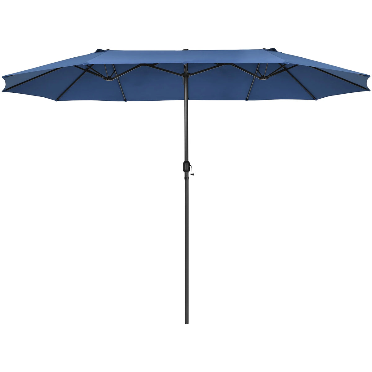 Costway 15ft Beige Patio Double-Sided Umbrella, Crank Lift