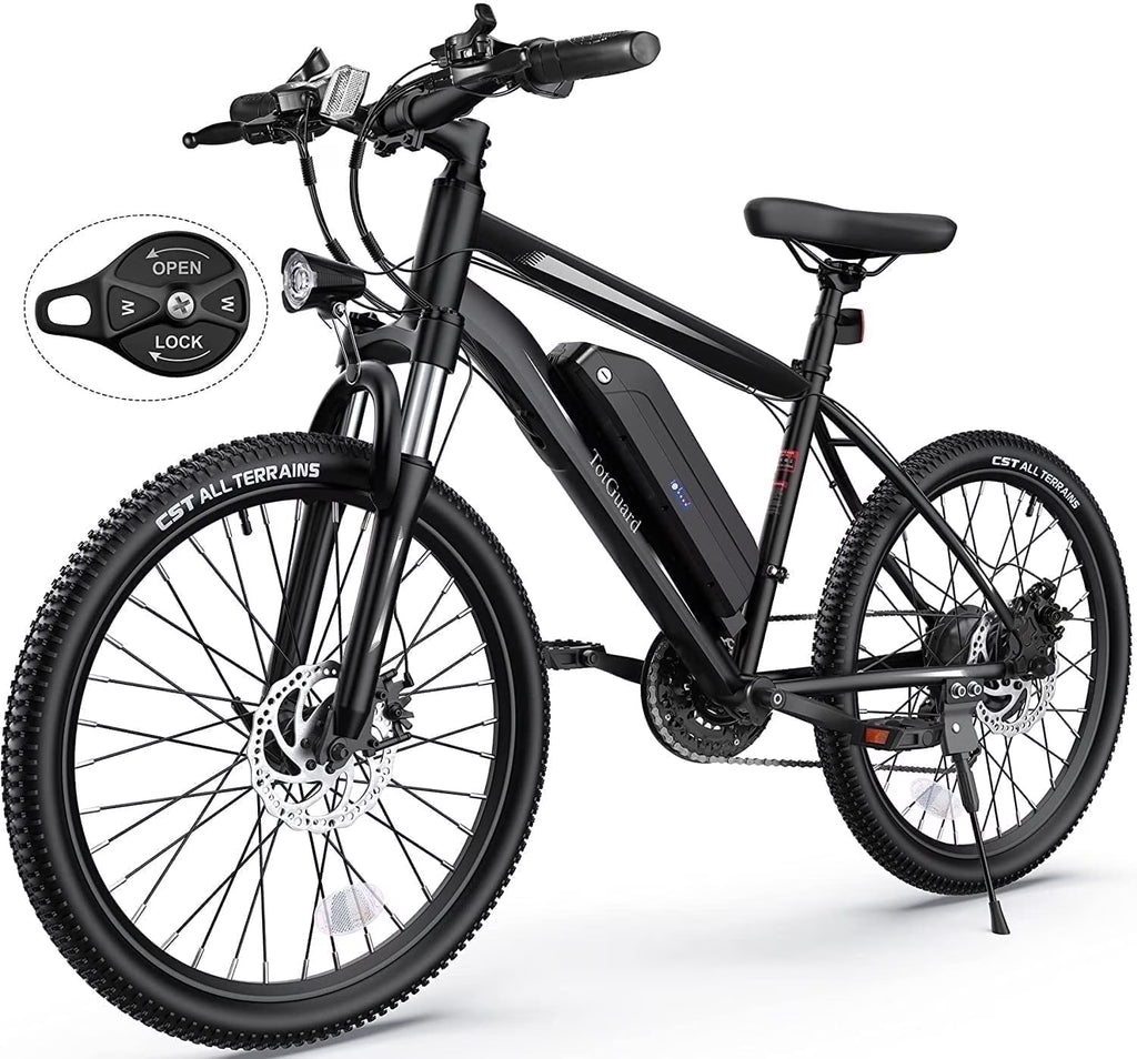 TotGuard Electric Bike for Adults, 26" Ebike 350W Adult Electric Bicycles, Electric Mountain Bike with 36V 10.4Ah Battery, Suspension Fork, Shimano 21 Speed Gears