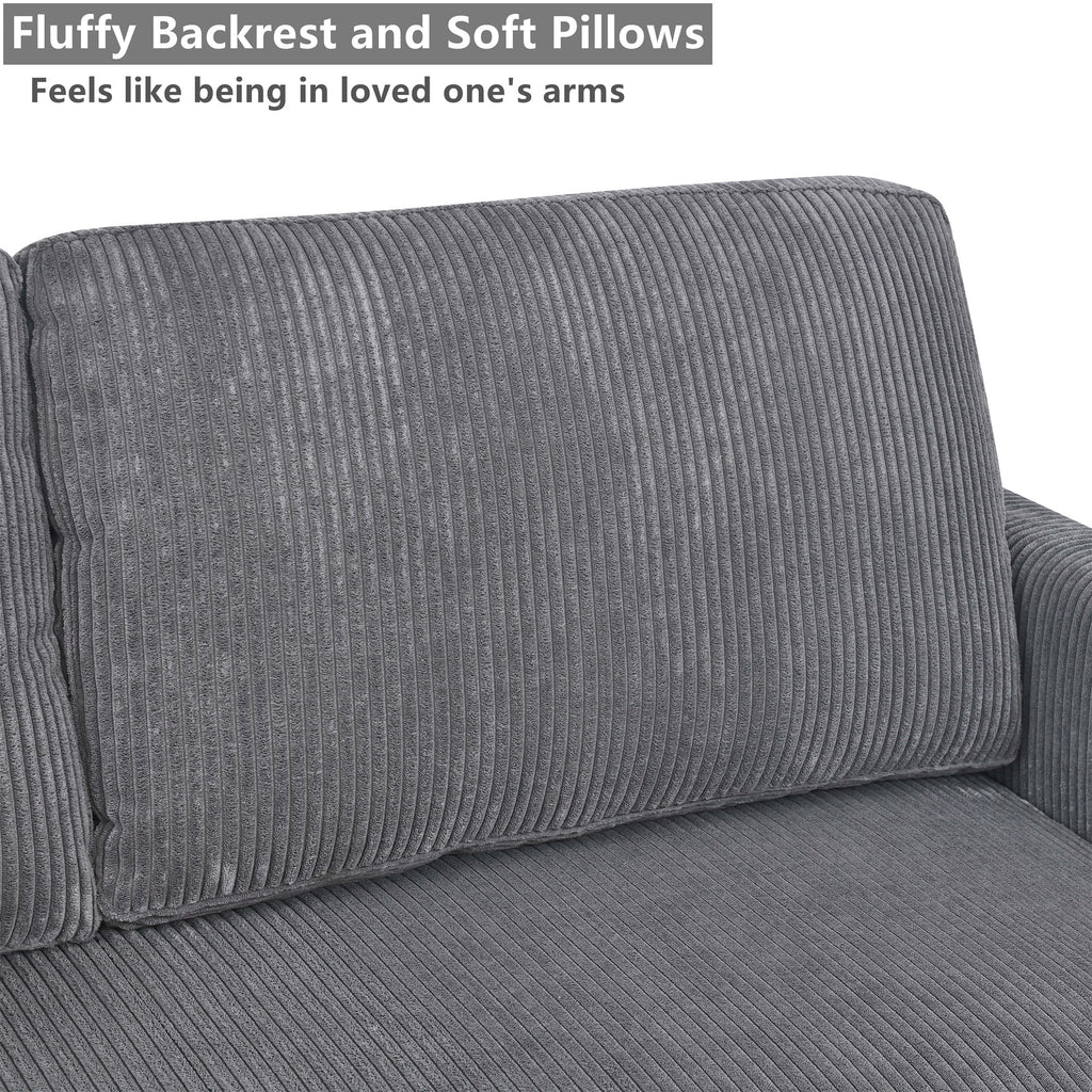 Aukfa 68" Small Sofa Couch Comfy Mid Century Modern Loveseat Sofa for Living Room Bedroom, Cream