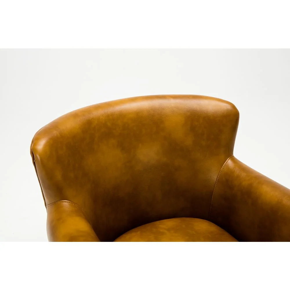 Comfort Pointe Holly Navy Blue Faux Leather Club Chair with Nail Head Trim