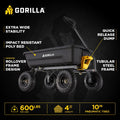Gorilla Carts 4 Cu. ft. Poly Garden Dump Cart, 600 lbs. Capacity, 35 in. x 22 in. Bed, 10 in. Tires