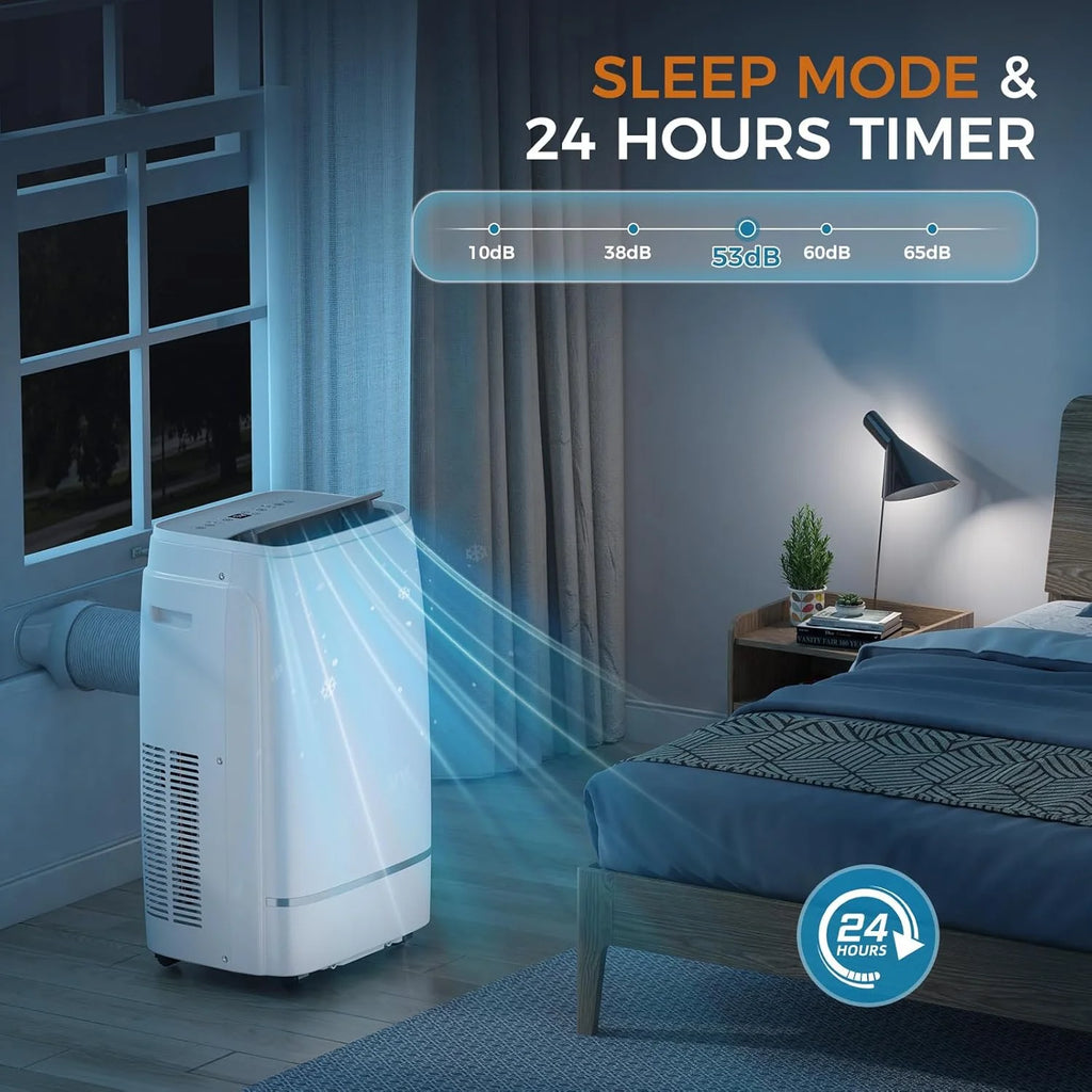 Portable Air Conditioners with cooling/dehumidification/fan/sleep mode,4-IN-1 Portable AC with 24H Timer & Remote Control & Window Kit,8000 BTU