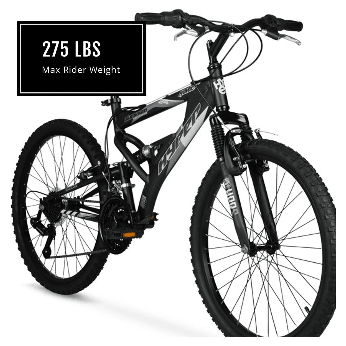 Hyper 24" Boy's Havoc Mountain Bike, Black