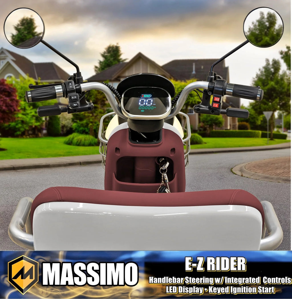 Massimo MGC E-Trike 3-Wheel Electric Cart 17 MPH, 2-Seater Adult Scooter Blue