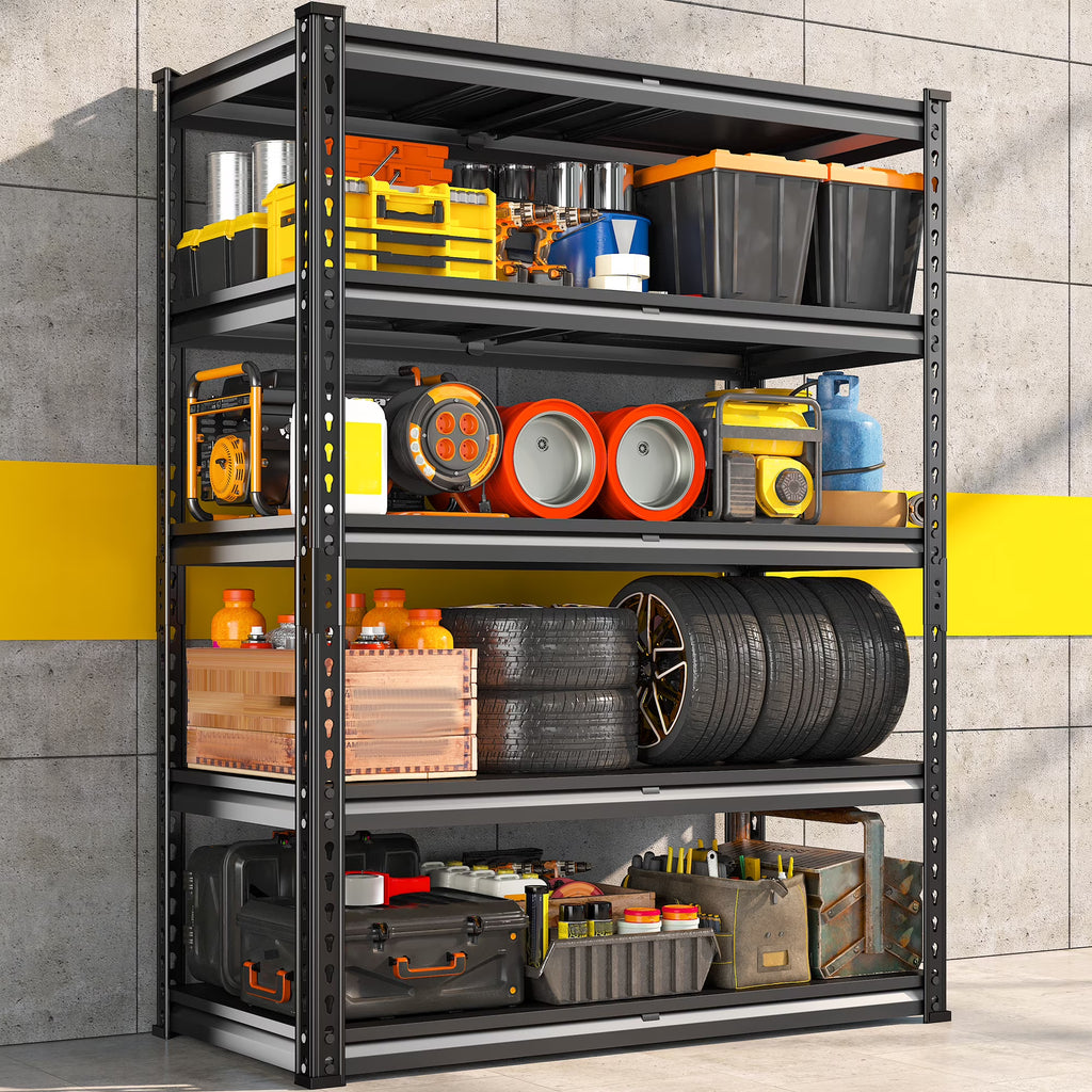 REIBII 3000 LBS Heavy Duty Storage Shelf for Garage Storage 72" Adjustable Metal Shelving Rack