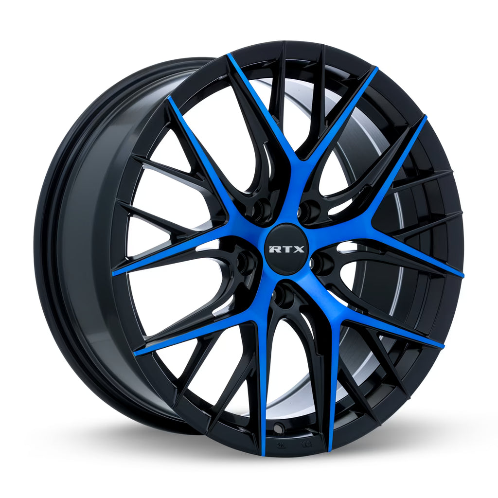 RTX Valkyrie 18x8 5x114.3 ET40 CB73.1 Gloss Black Machined Blue Wheel