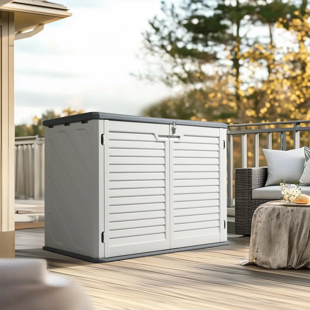 EasingRoom 260 Gallon Storage Deck Box Courtyard White