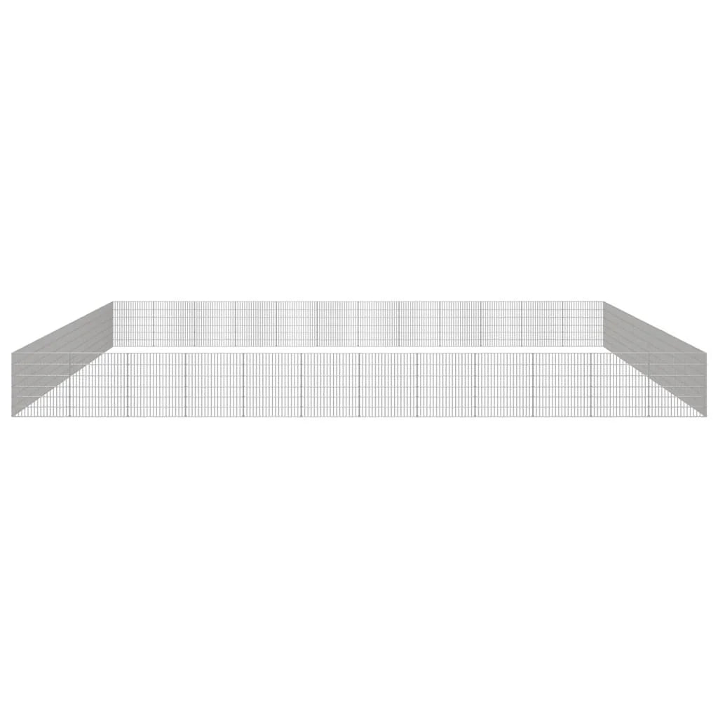 vidaXL Free Range Animal Enclosure 48-Panel 21.3"x23.6" Galvanized Iron